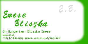 emese bliszka business card